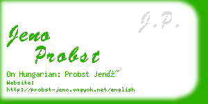 jeno probst business card
